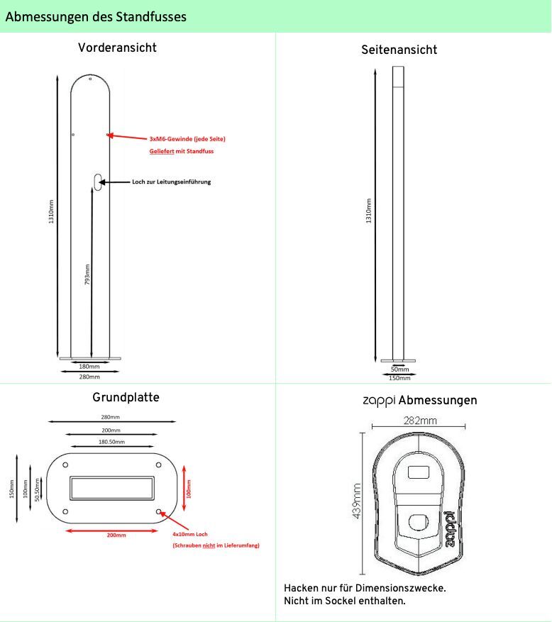 myenergi Standfuß für 1-2 zappi Wallboxen – Bild 3