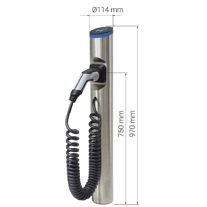Hesotec Ladesäule eSat r20 Smart 22kW <br><small>inkl. 4m Spiralladekabel - RFID | LAN+WLAN | MID</small> – Bild 3