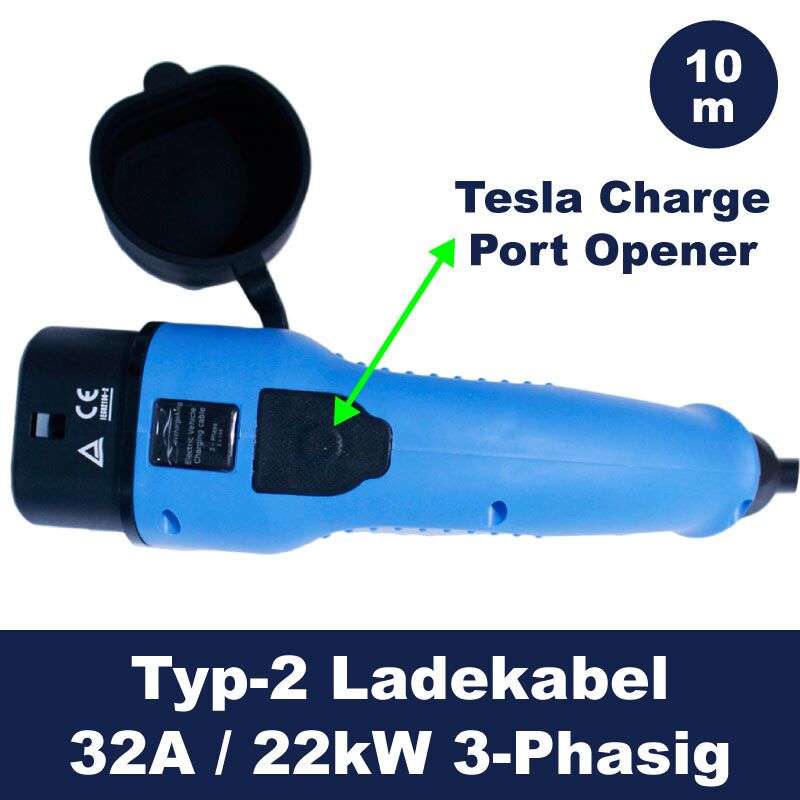 Ladekabel Typ2 inkl. Tesla Charge Port Openener <small>32A - 22kW - 3-Phasig - 10m</small> – Bild 3