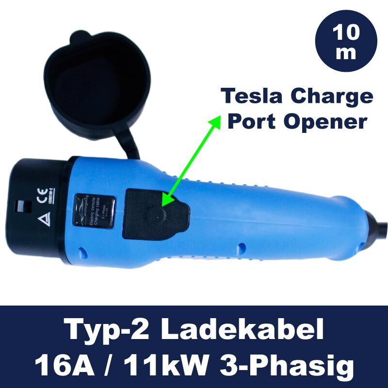 Ladekabel Typ2 inkl. Tesla Charge Port Openener <small>16A - 11kW - 3-Phasig - 10m</small> – Bild 3