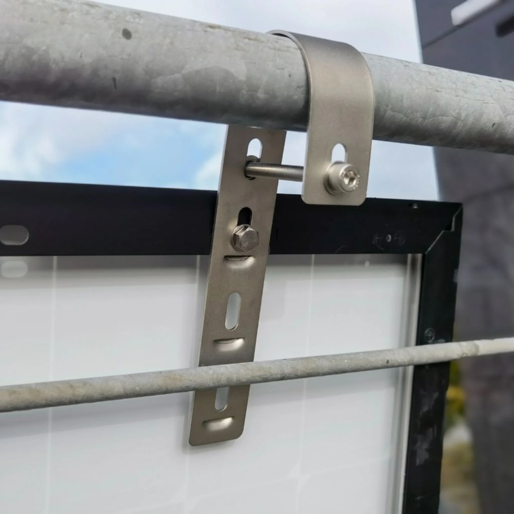 Balkon Halterung für Solarmodule <br><small>Befestigung für Balkonkraftwerk - verstellbar bis 30° Neigung</small> – Bild 5