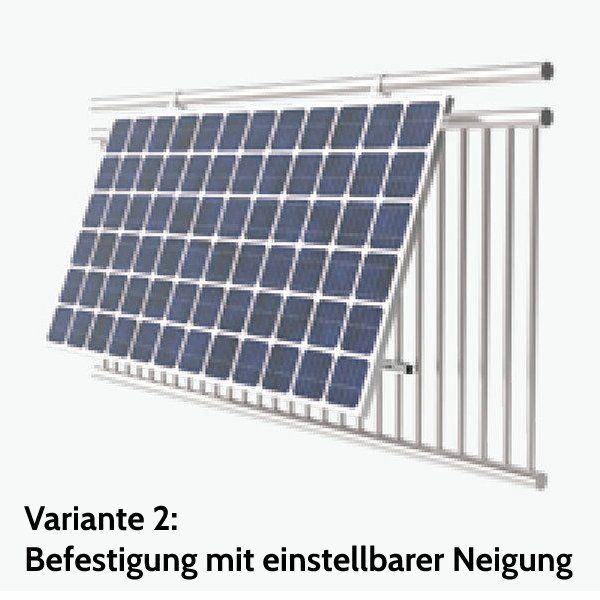 Balkon Halterung für Solarmodule <br><small>Befestigung für Balkonkraftwerk - verstellbar bis 30° Neigung</small> – Bild 3