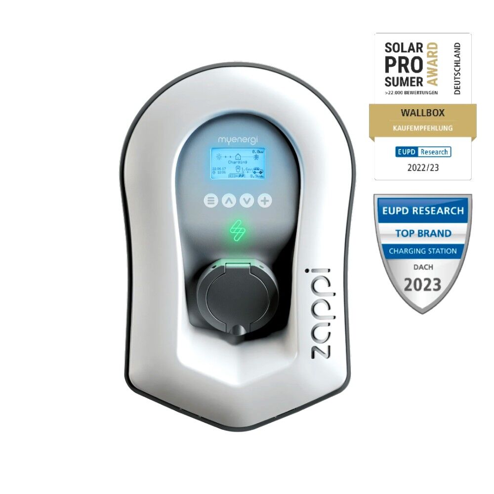 myenergi zappi 2H22UW-T v2.1 Wallbox 11kW/22kW <br><small>inkl. Typ-2 Buchse - Weiß</small> – Bild 2
