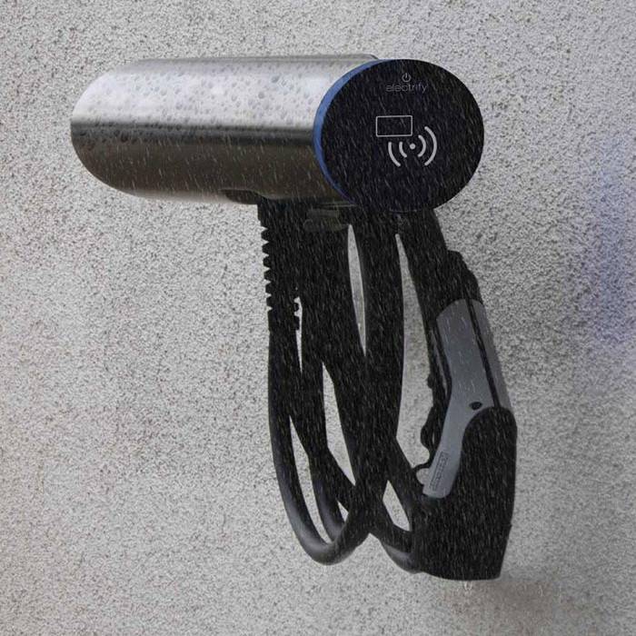 Hesotec Wallbox ebox wr30-R inkl. Ladekabel an Wand + Regen