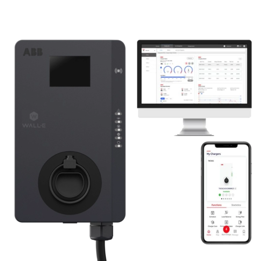 ABB Terra AC Wallbox 11kW TAC-W11-G5-RD-PC-0 Black <br><small>inkl. 5m Typ-2 Ladekabel - RFID | LAN+WLAN+SIM+BT | Eichrechtskonform</small> – Bild 2