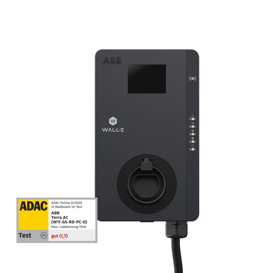 ABB Terra AC Wallbox 11kW TAC-W11-G5-RD-PC-0 Black <br><small>inkl. 5m Typ-2 Ladekabel - RFID | LAN+WLAN+SIM+BT | Eichrechtskonform</small> – Bild 3