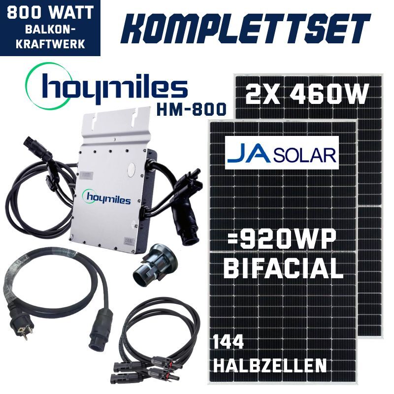 Balkonkraftwerk-800W-920W-Hoymiles-JA-Solar-Bifacial