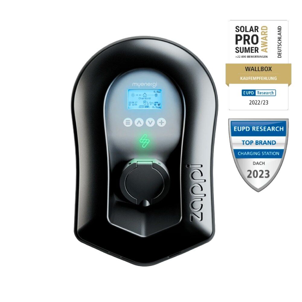 myenergi zappi 2H22UB-T v2.1 Wallbox 11kW/22kW <br><small>inkl. Typ-2 Buchse - Schwarz</small> – Bild 2