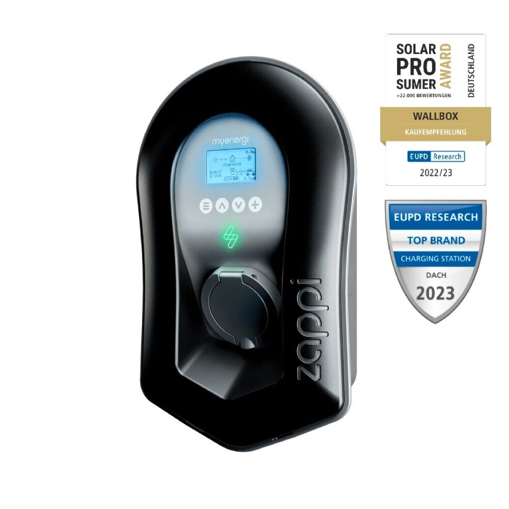 myenergi zappi 2H22UB-T v2.1 Wallbox 11kW/22kW <br><small>inkl. Typ-2 Buchse - Schwarz</small> – Bild 3
