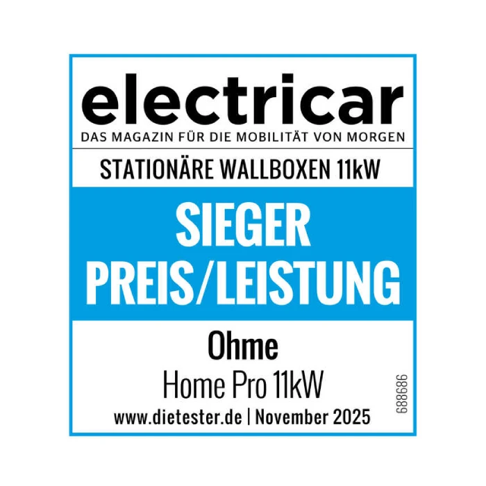 Ohme Home Pro MID 11 kW Wallbox Testsieger electricar