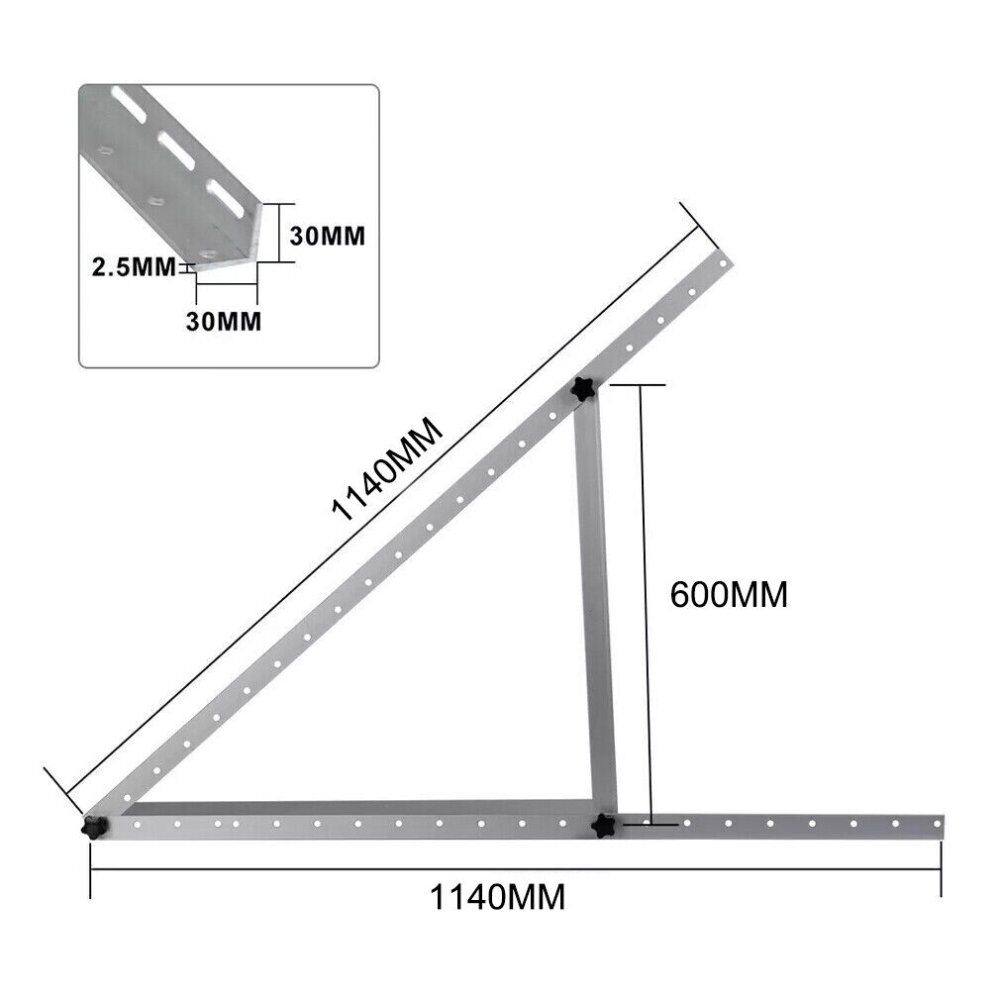 Boden- Wand- & Flachdach-Halterung für Solarmodule <br><small>Halterung für Balkonkraftwerk - verstellbar bis 90° Neigung</small> – Bild 2