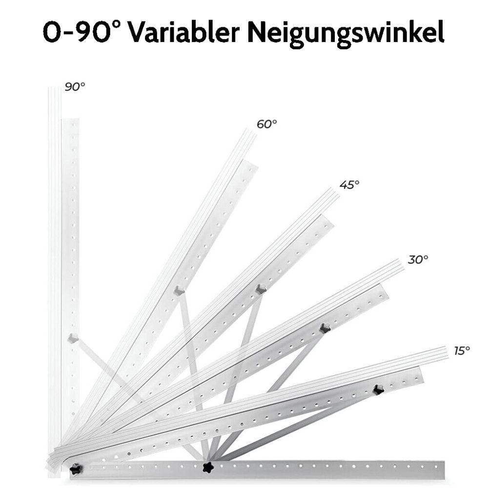 Boden- Wand- & Flachdach-Halterung für Solarmodule <br><small>Halterung für Balkonkraftwerk - verstellbar bis 90° Neigung</small> – Bild 3