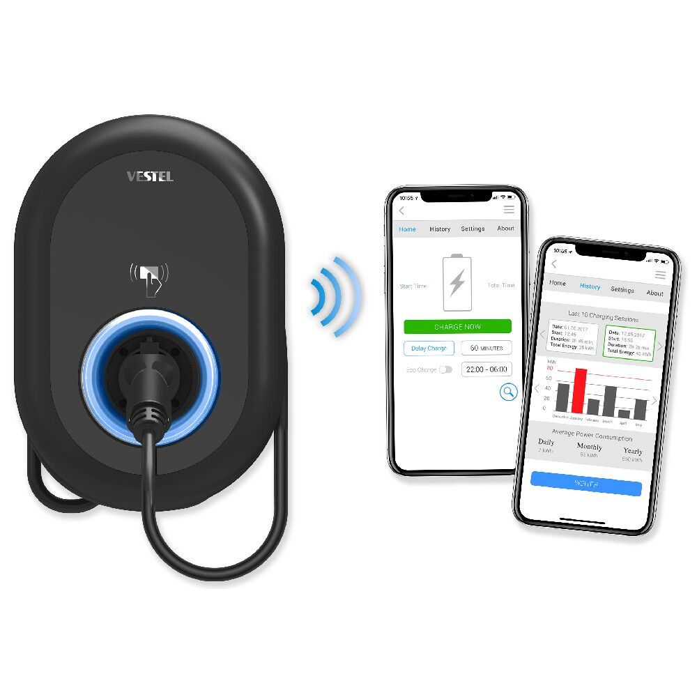 VESTEL Wallbox EVC04-AC11SWA-T2P7 11kW <br><small>inkl. 7m Ladekabel + RFID + APP</small> – Bild 3